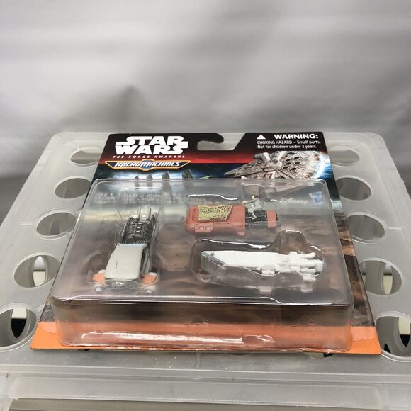 Star Wars Micro Machines Speeder Chase Rey Jakku Landspeeder Transporter MOC - Picture 9 of 10